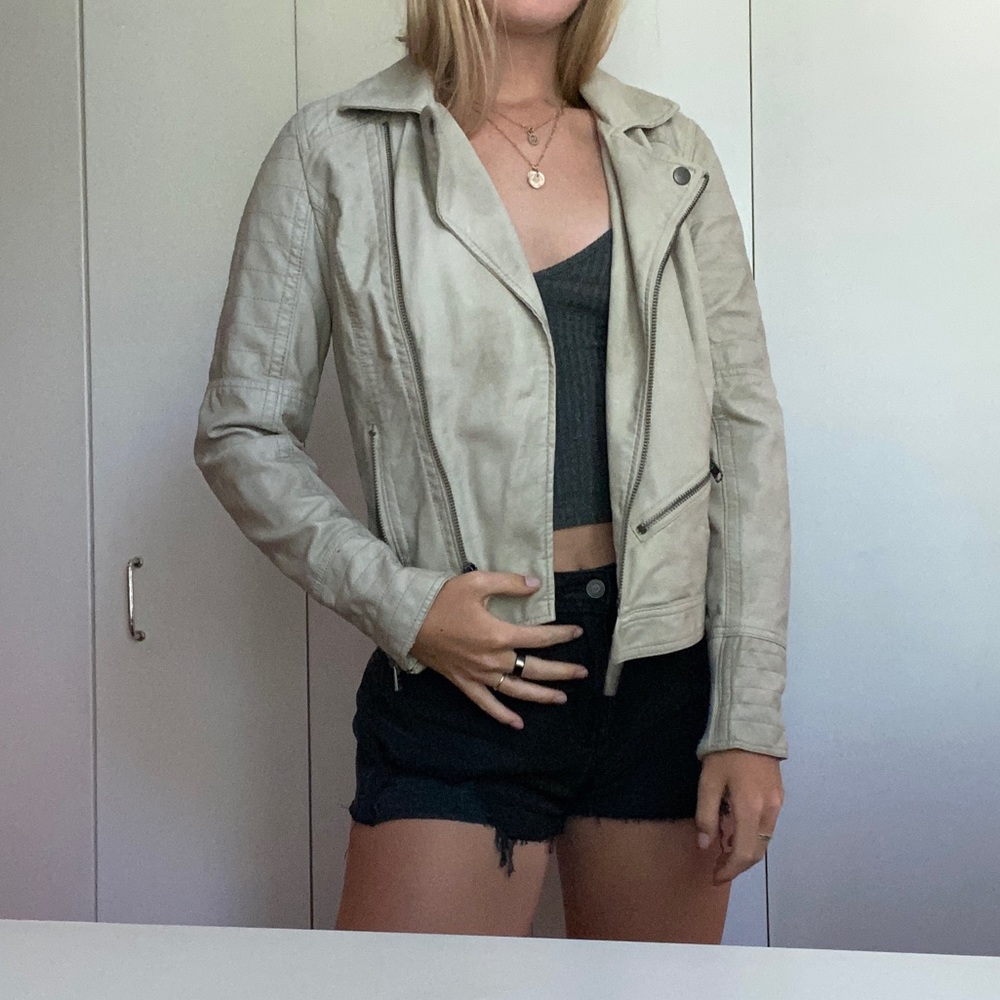 White leather jacket
